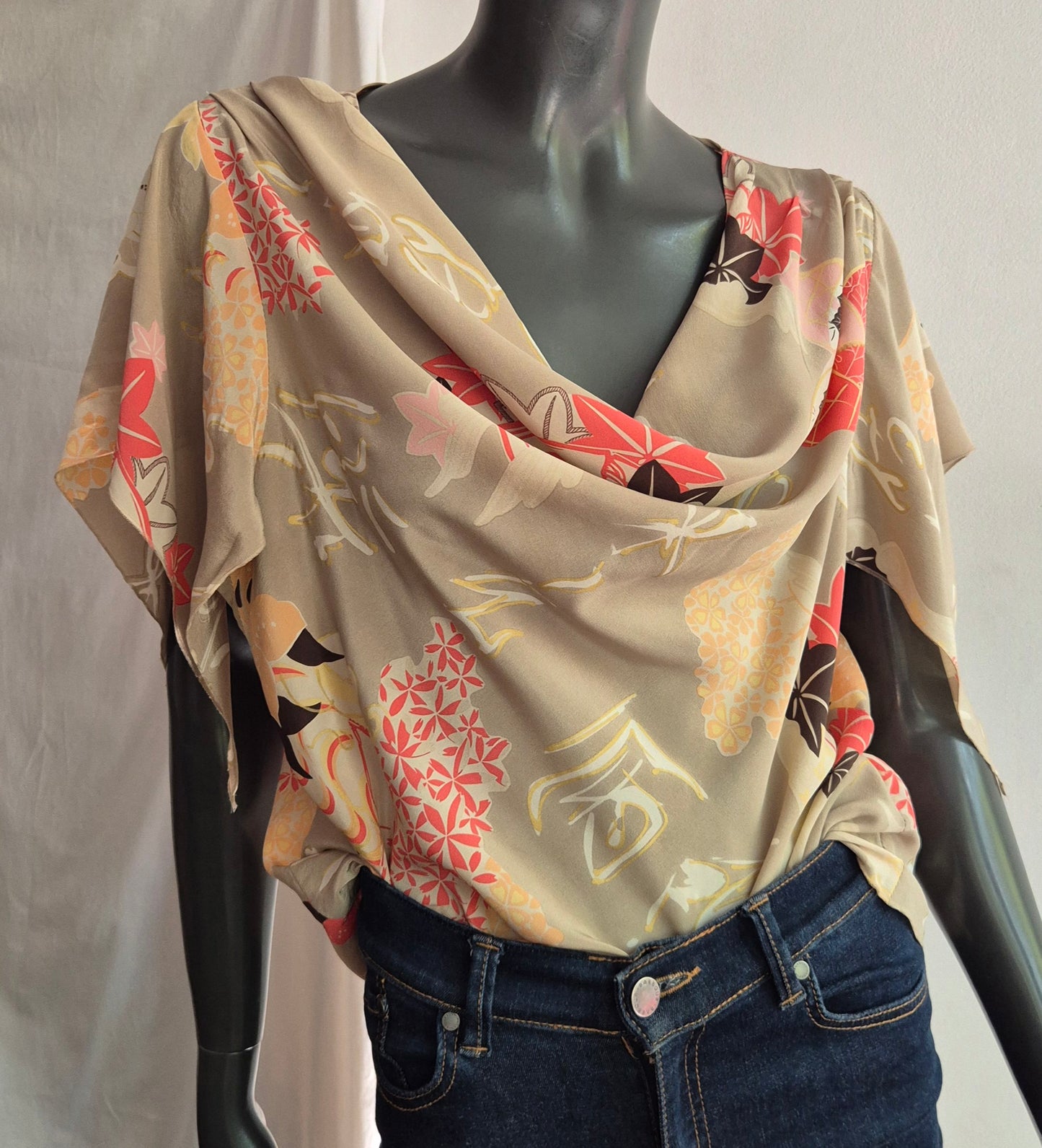 vintage bluza posebnog lepršavog kroja, svila
