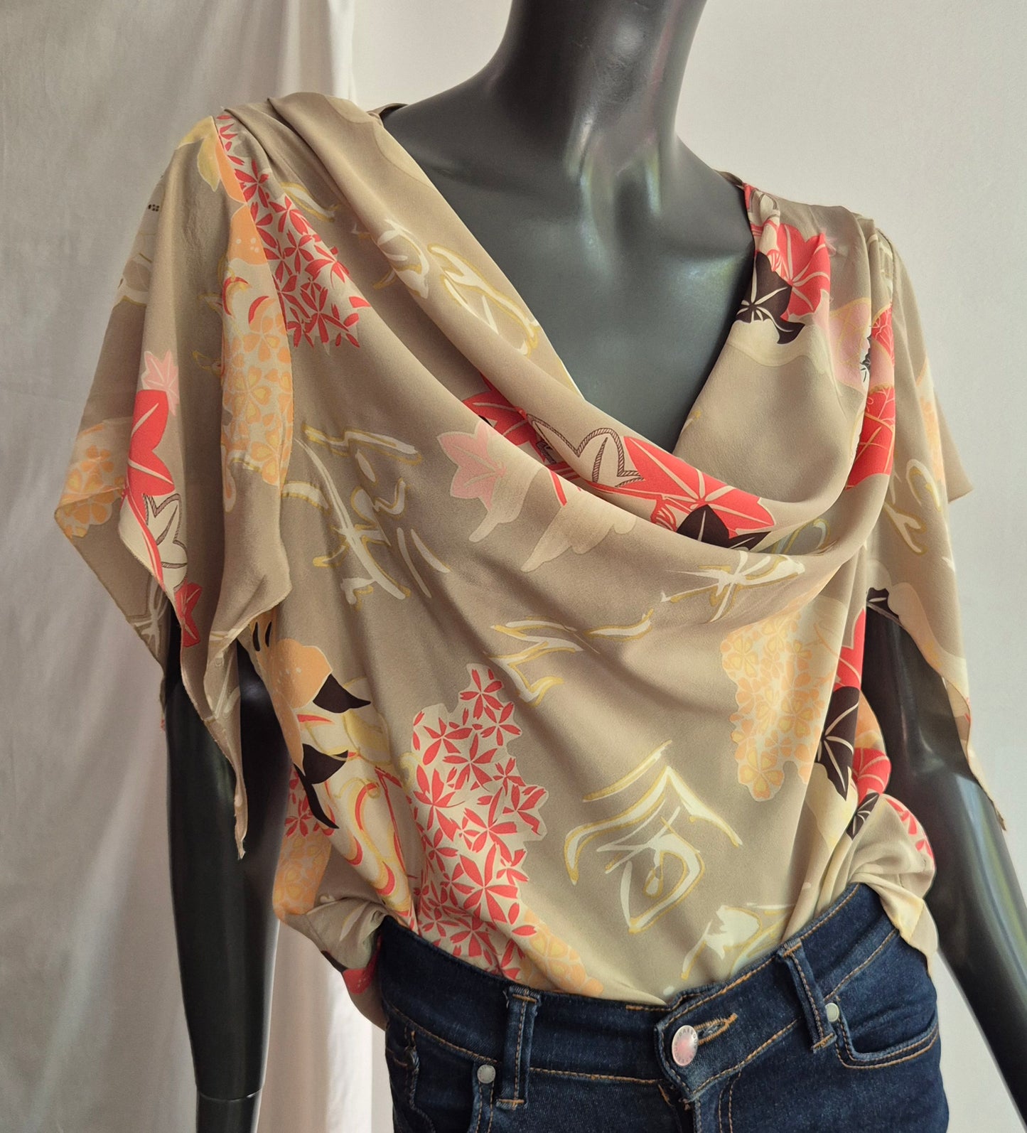 vintage bluza posebnog lepršavog kroja, svila