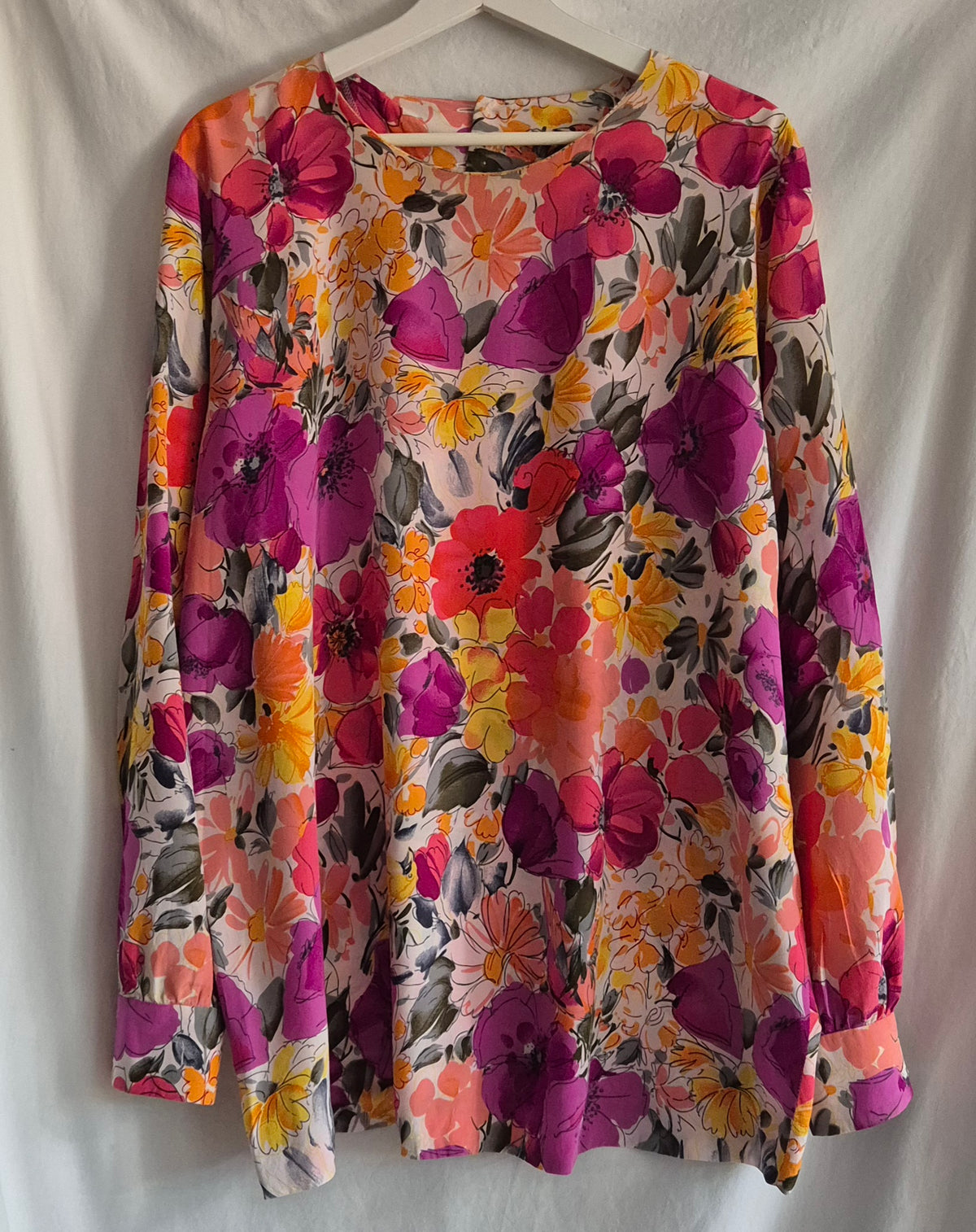 vintage floral bluza/tunika/haljina, svila, nova