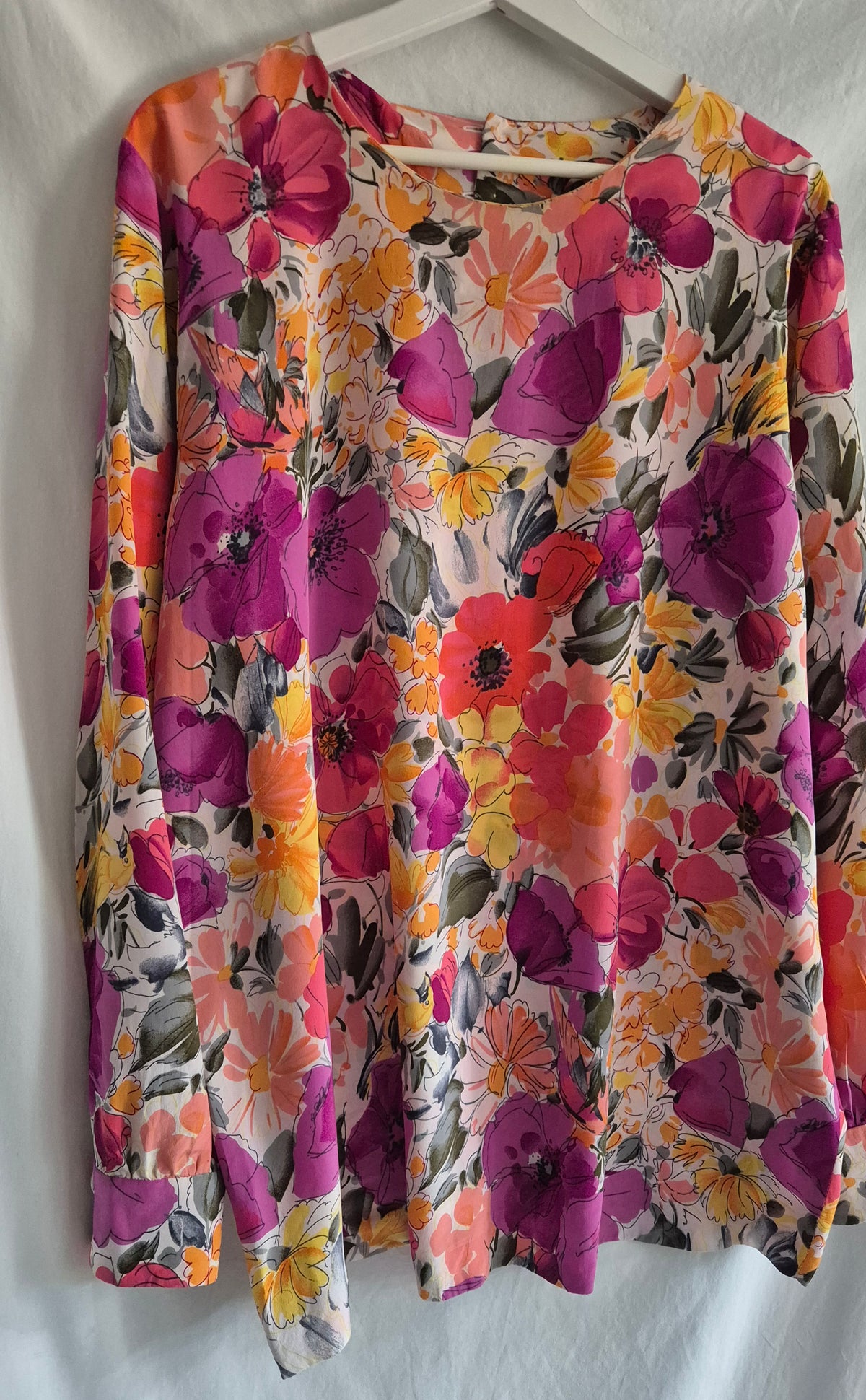 vintage floral bluza/tunika/haljina, svila, nova