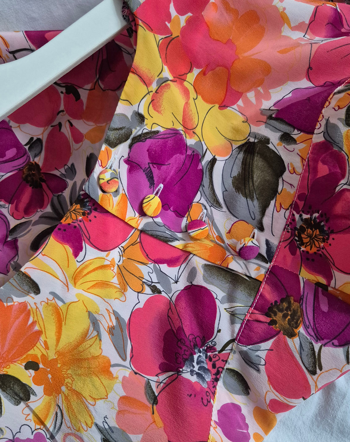 vintage floral bluza/tunika/haljina, svila, nova