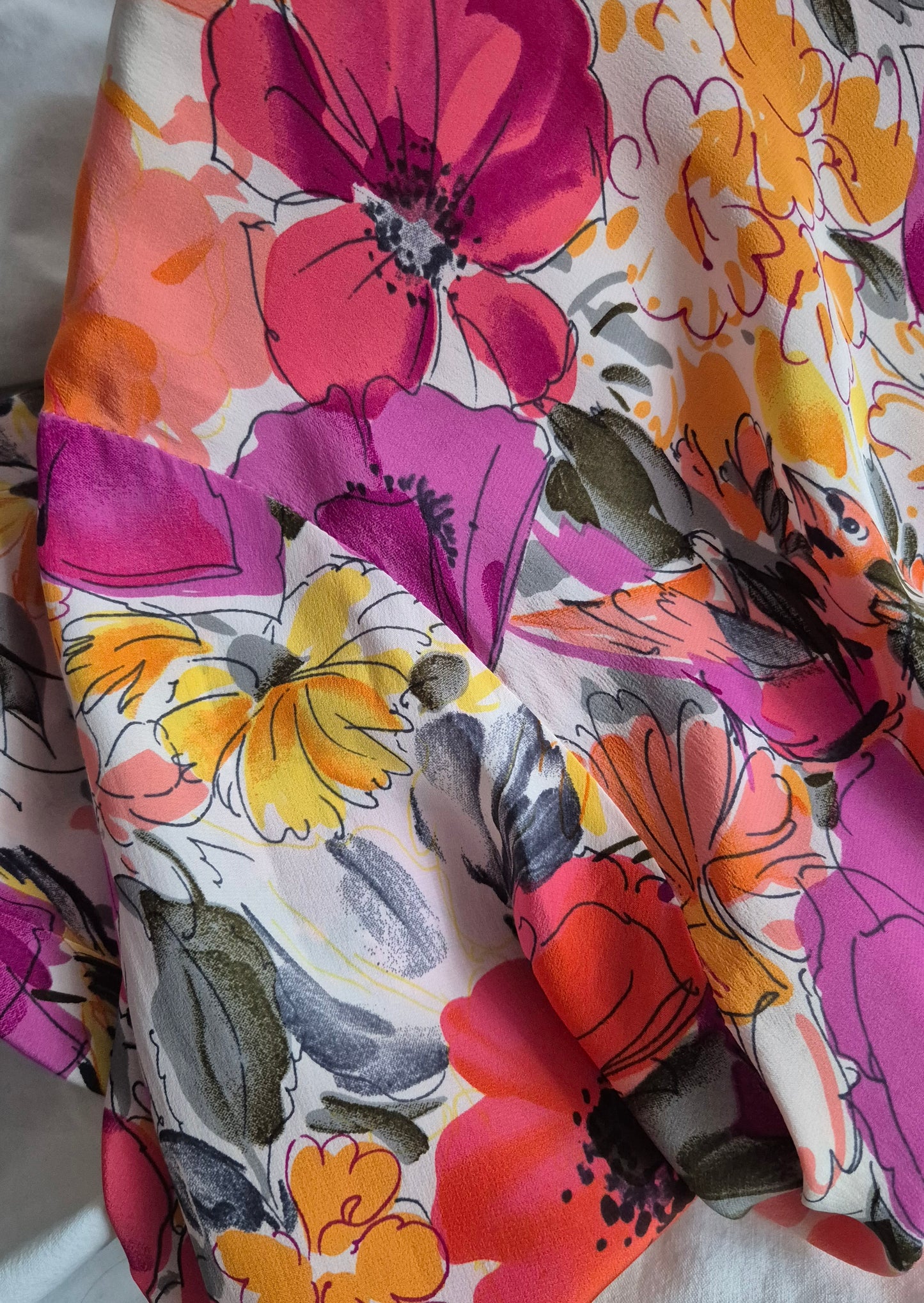 vintage floral bluza/tunika/haljina, svila, nova