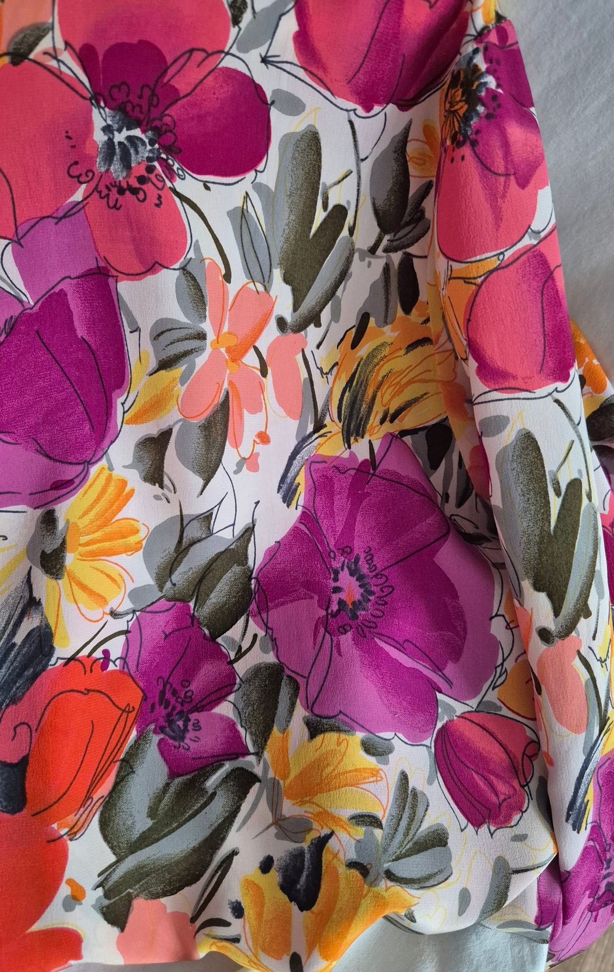 vintage floral bluza/tunika/haljina, svila, nova