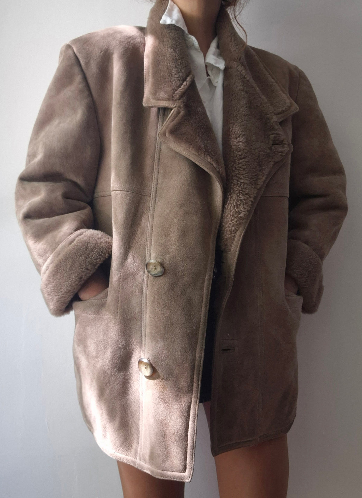 vintage kvalitetna shearling jakna/kaput