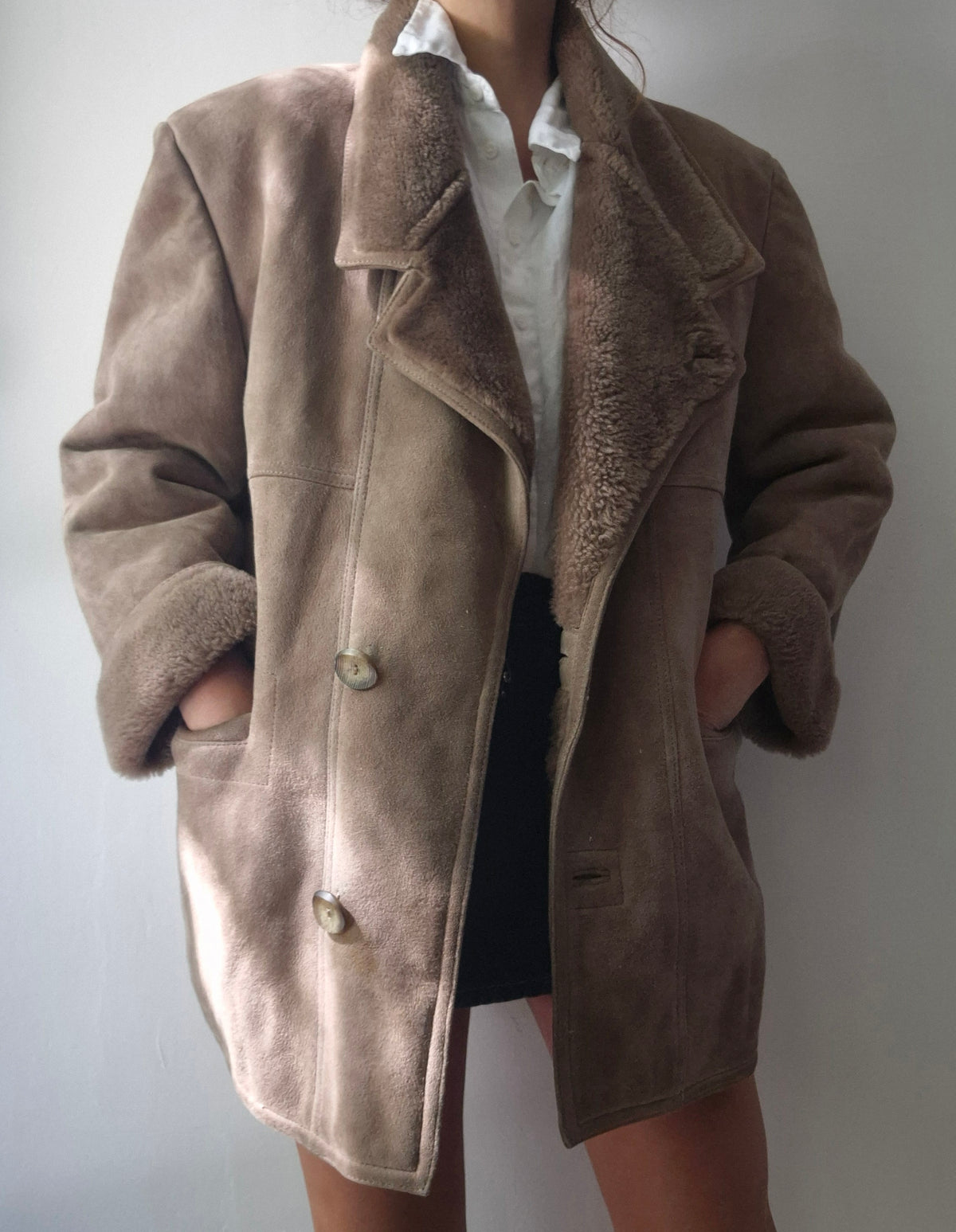 vintage kvalitetna shearling jakna/kaput