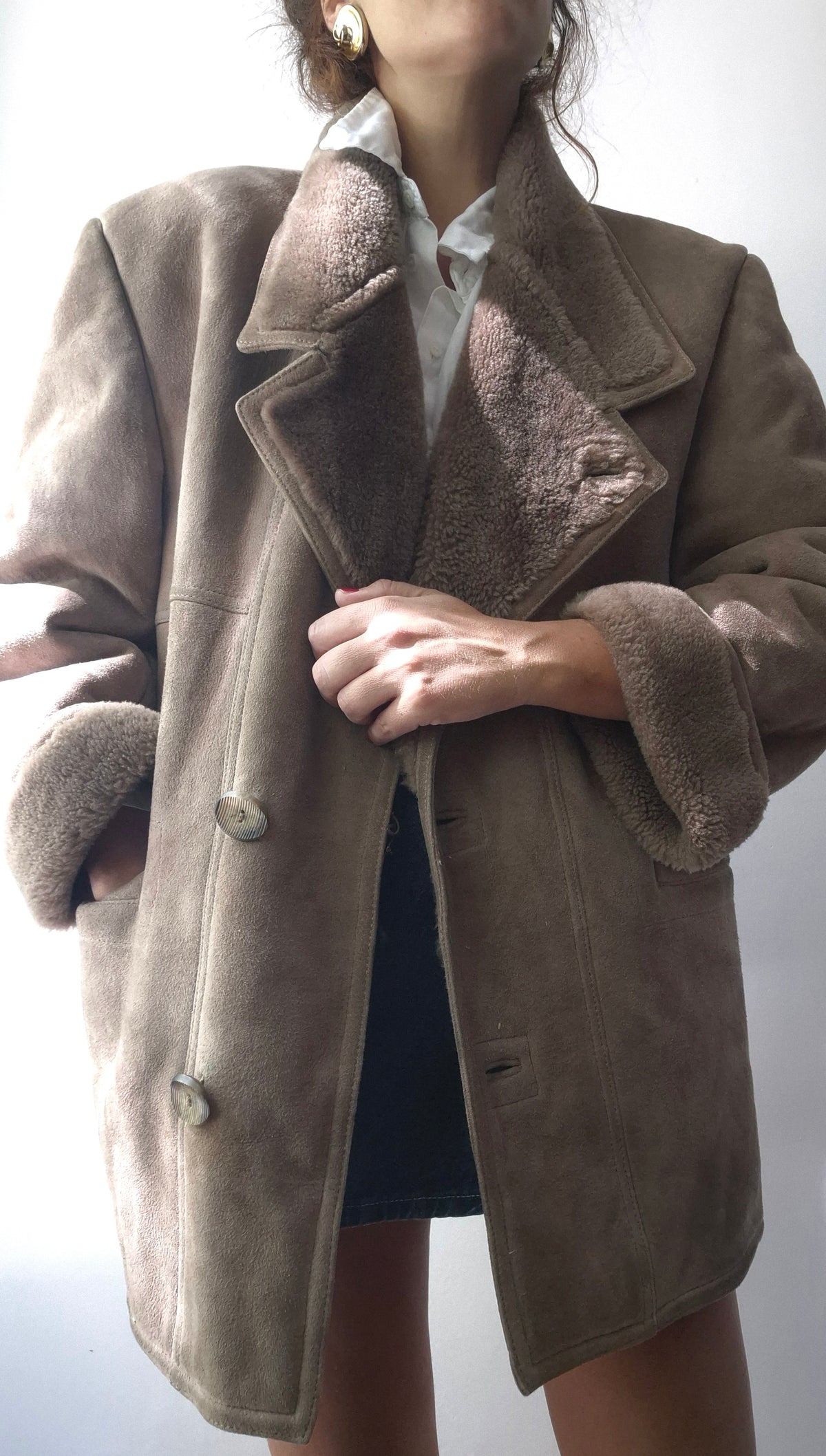 vintage kvalitetna shearling jakna/kaput