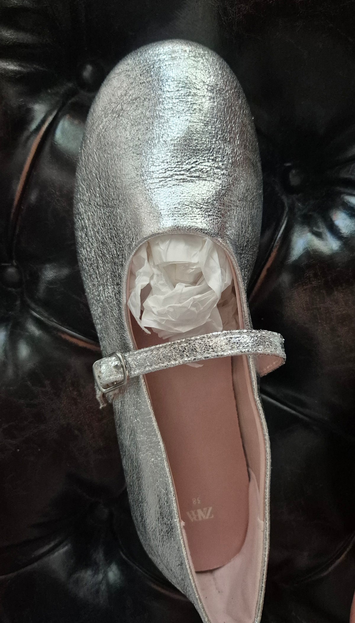 ZARA srebrne balerinke, 38