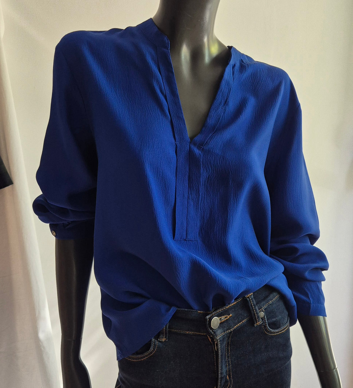 PENNYBLACK plava bluza od teksturirane svile, nova