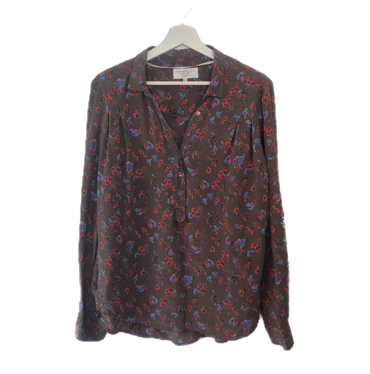 MARIE LUND Copenhagen floral bluza, 100% svila, nova