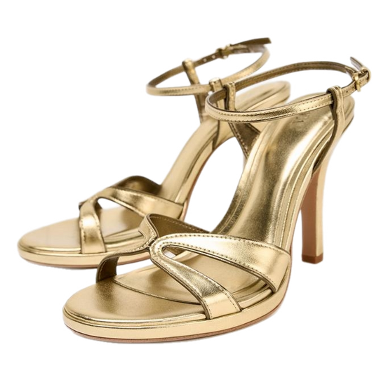 ZARA zlatne sandale, nove (s etiketom), broj 40