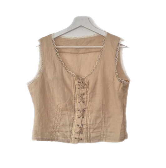 cottagecore vintage top, 100% lan