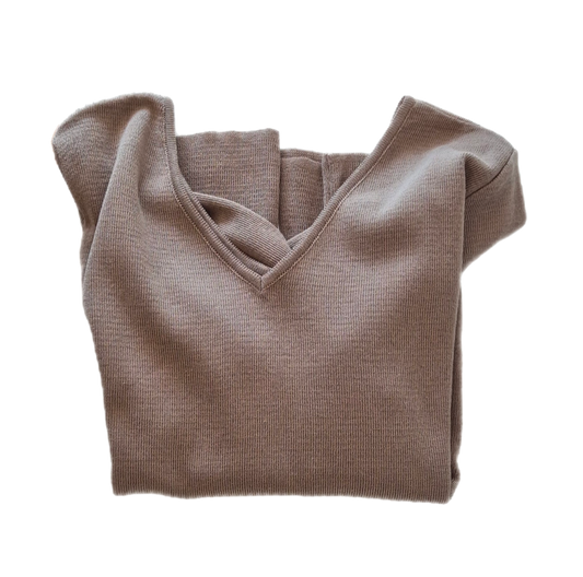 pleteni V-neck top, pamuk, nov (s etiketom)