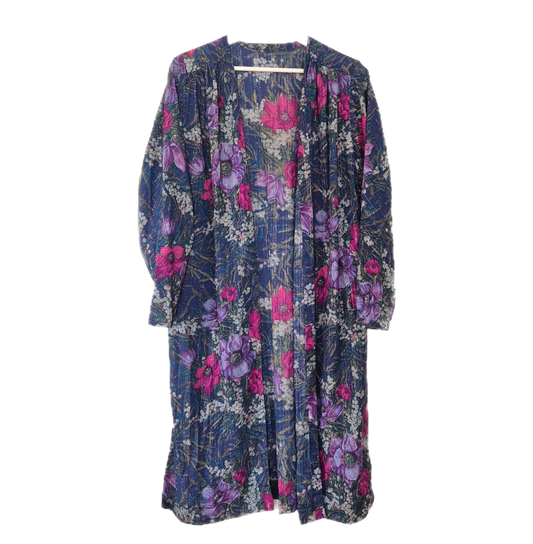 very vintage mantil, floral uzorak sa srebrnim nitima