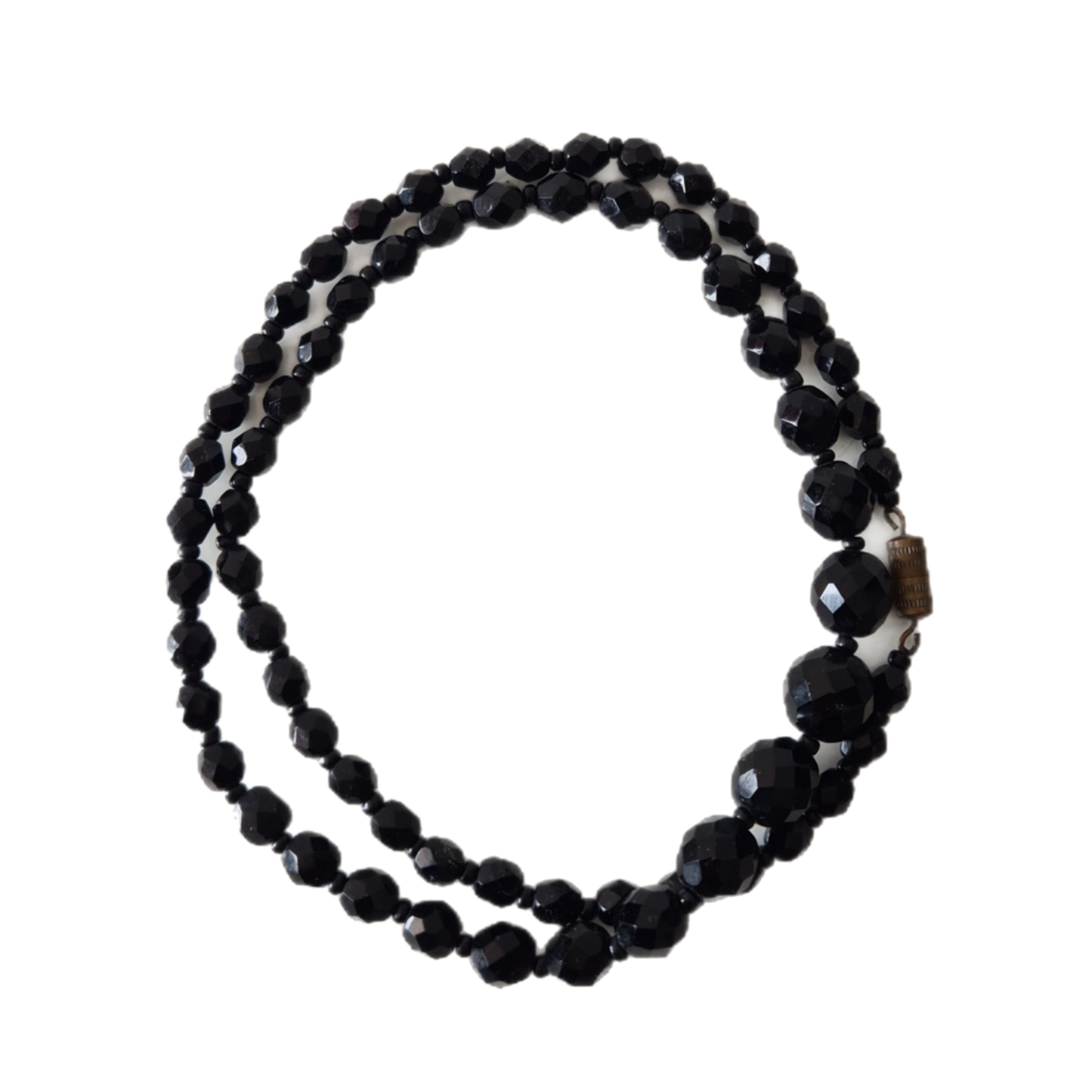 vintage ogrlica od presijavajućih crnih perli 🖤