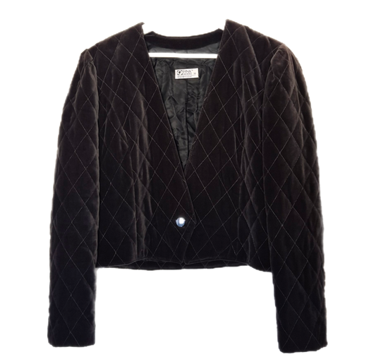 FINK MODELL very vintage siva proštepana jakna od baršuna