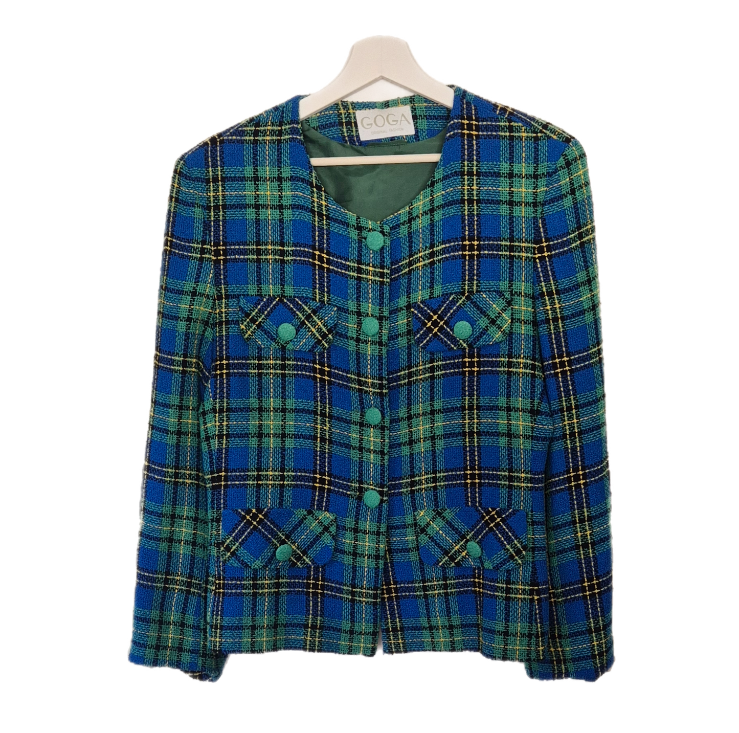 karirani sako od buklea 💚💙