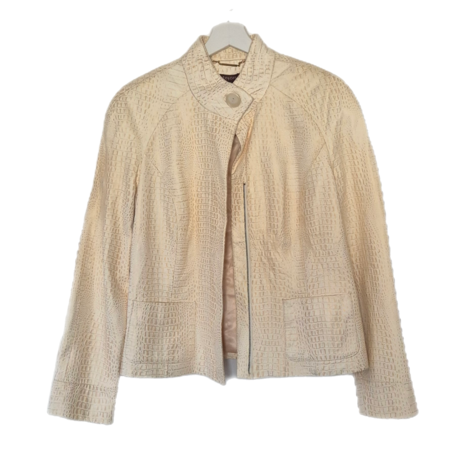 TESORI beige-zlatna jakna, koža