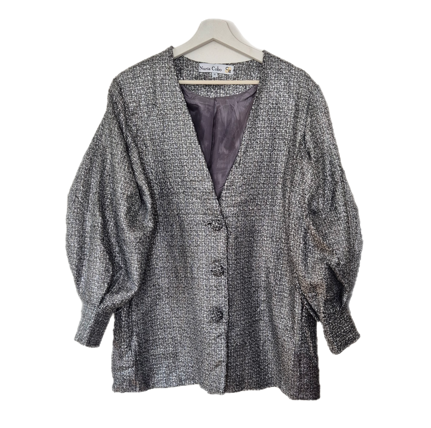 NURIA COBO sako/jakna, srebrno-sivi bukle