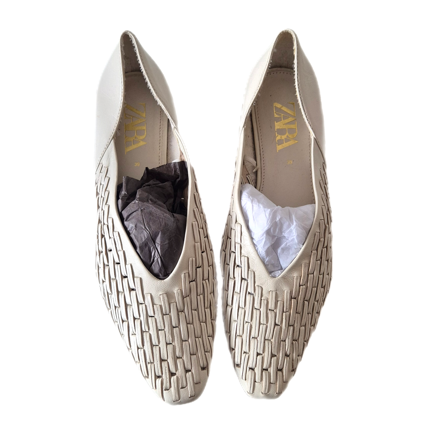 ZARA balerinke od pletene kože, broj 39