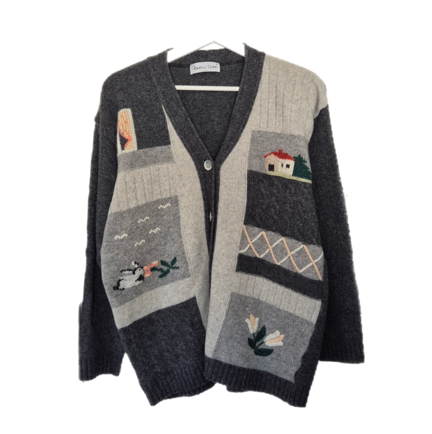 PAOLA DOTTI vintage landscape kardigan, vuna