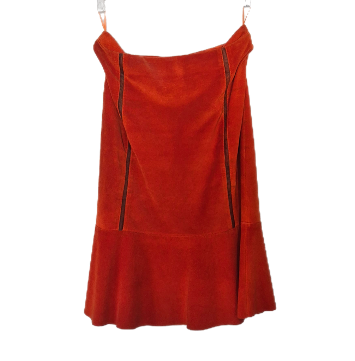 vintage narančasta suknja od brušene kože