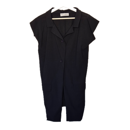 DOLCE&GABBANA tamnosivi prsluk/top/sako kratkih rukava