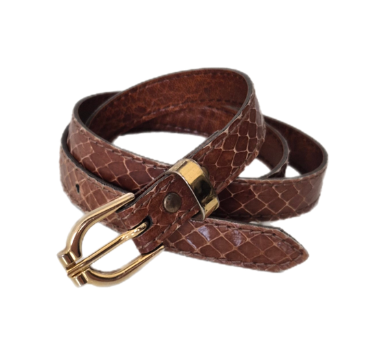 vintage remen, zmijska koža