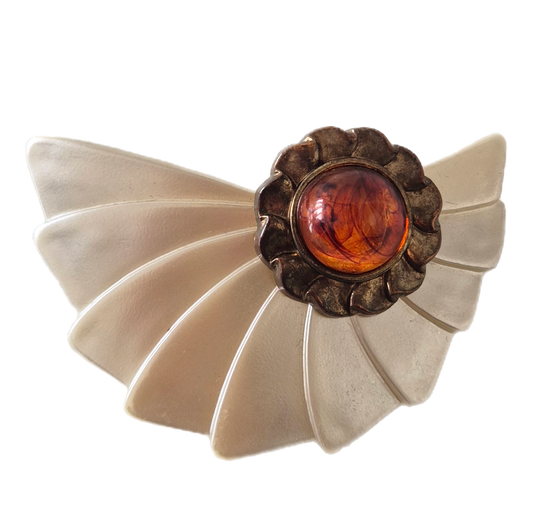 vintage kopča za kosu s jantarom