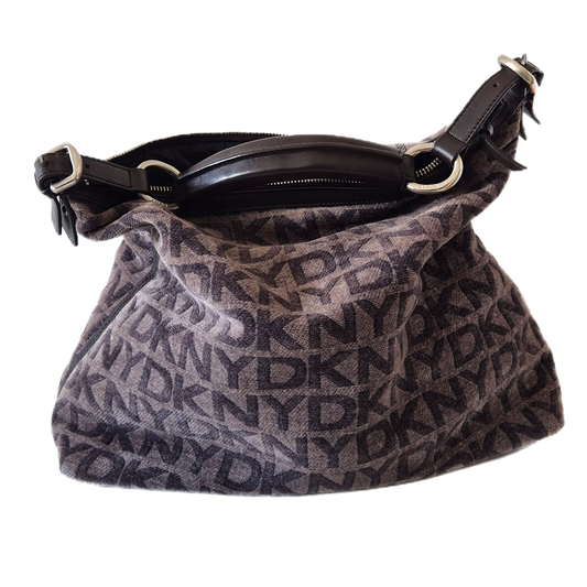 DONNA KARAN torba, baršun/samt i koža