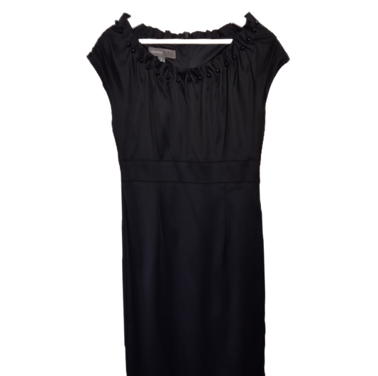 DONNA RICCO odlična mala crna dizajnerska haljina, saten 🖤 nova