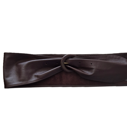 tamnosmeđi vintage kožni remen, nov 🤎