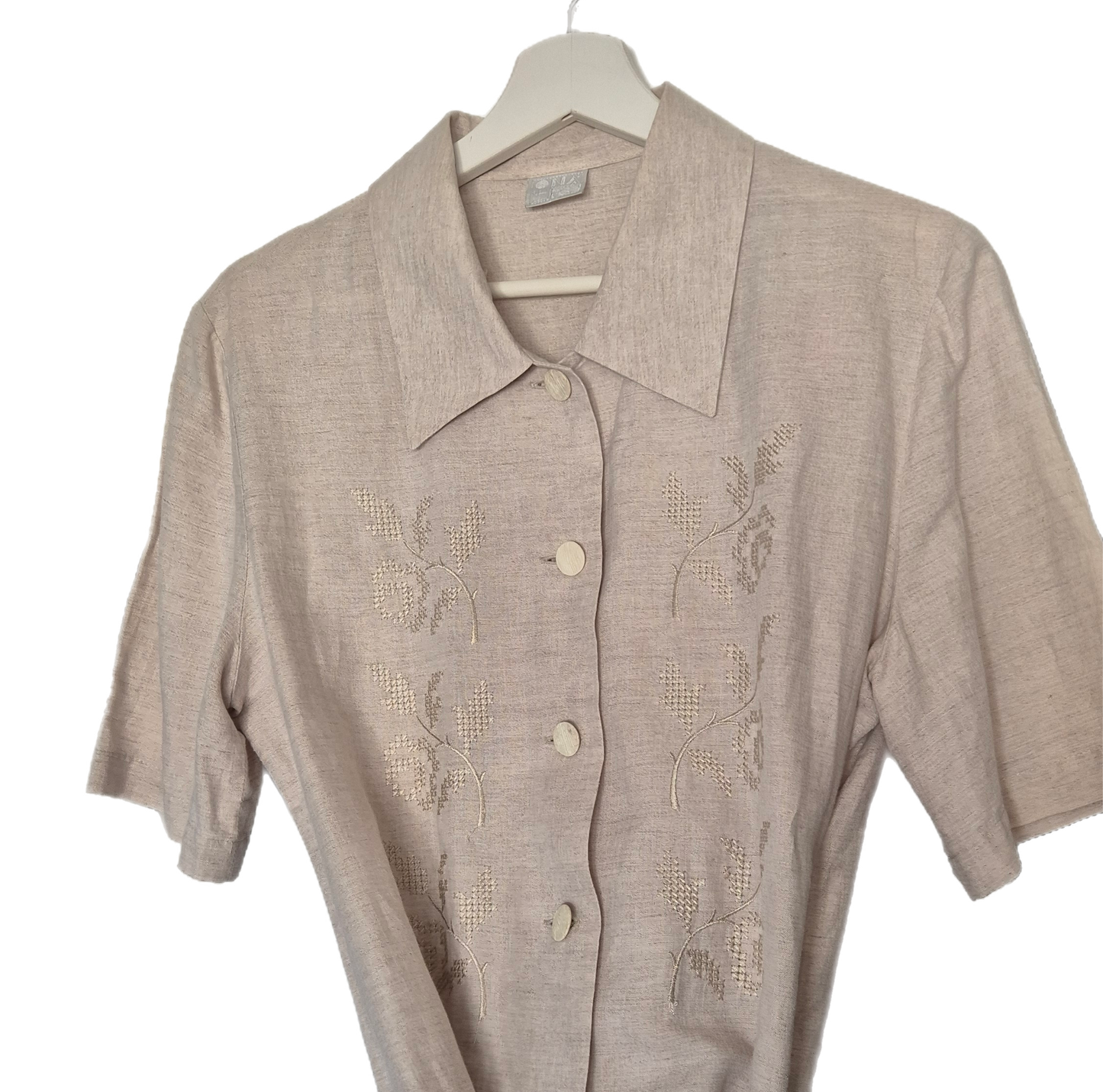 MURA vintage haljina, lan i pamuk s vezom