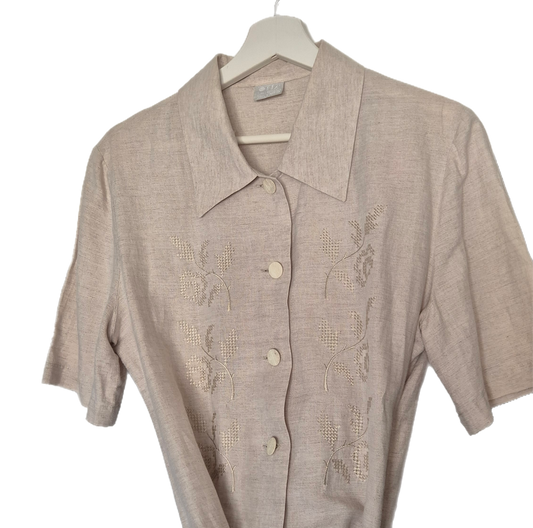 MURA vintage haljina, lan i pamuk s vezom