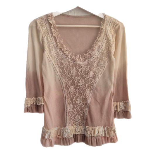 vintage mesh top s detaljima od svile i čipke