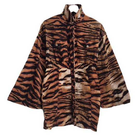 animal print pamučna haljina s posebnim rukavima