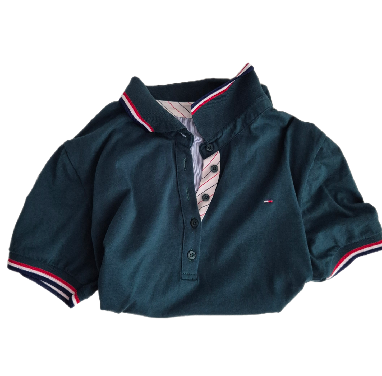 TOMMY HILFIGER tamnozelena polo majica, pamuk, nova