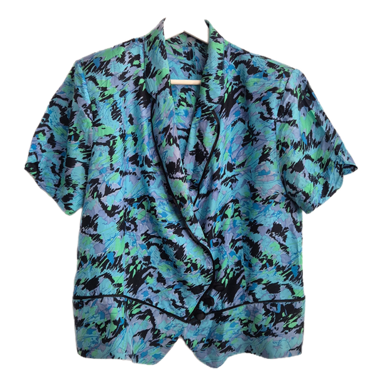 vintage bluza posebnog kroja, 100% svila