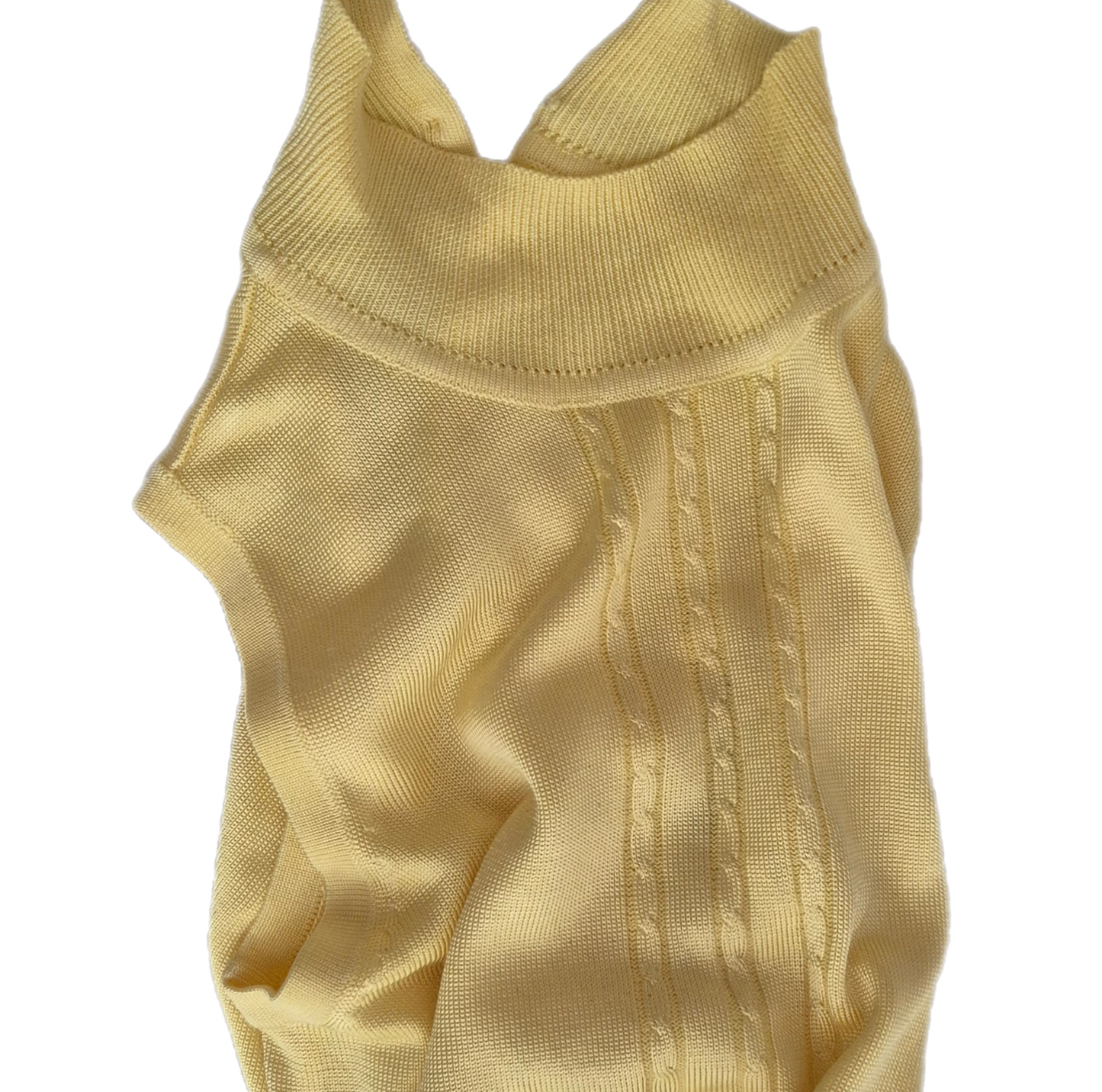 vintage butter yellow pleteni top, viskoza 🧈
