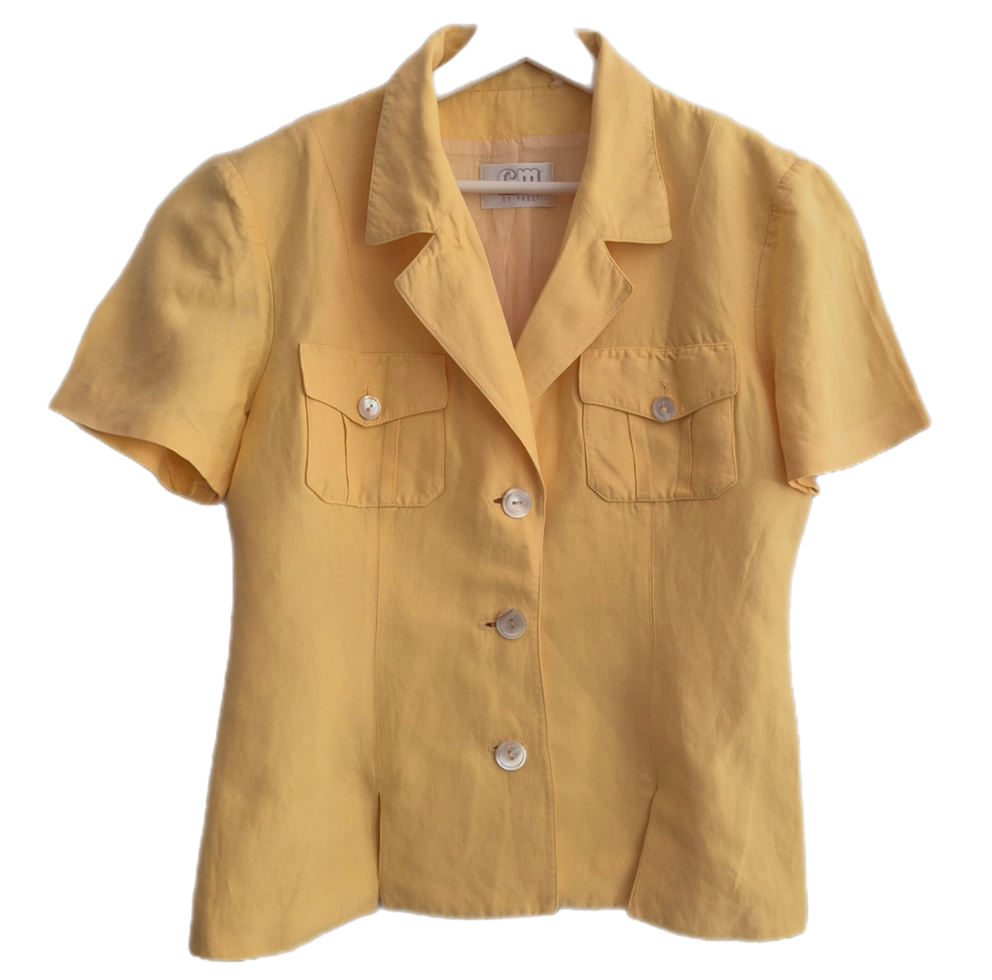 butter yellow vintage top, lan i viskoza