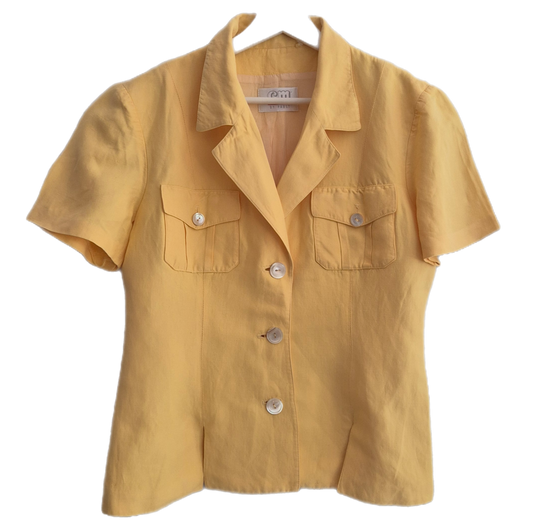 butter yellow vintage top, lan i viskoza
