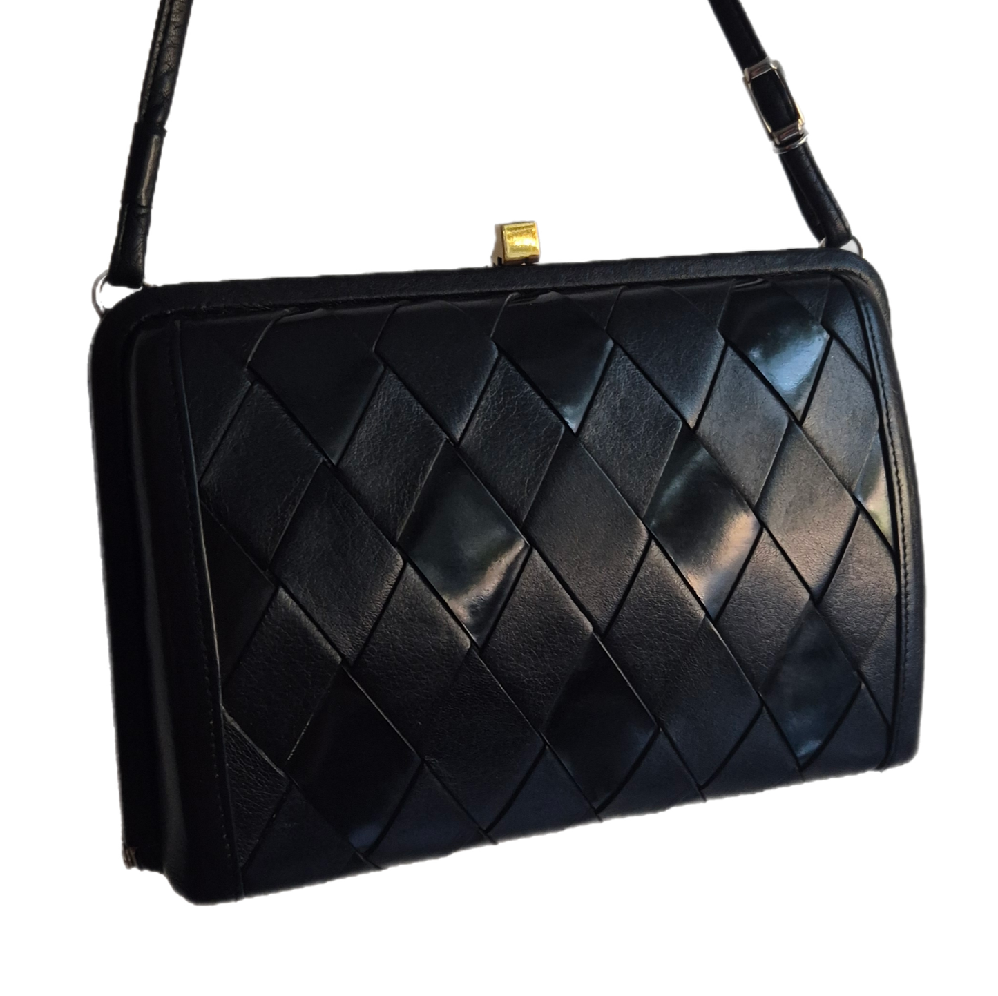 vintage torba od isprepletene glatke i lakirane kože 🖤