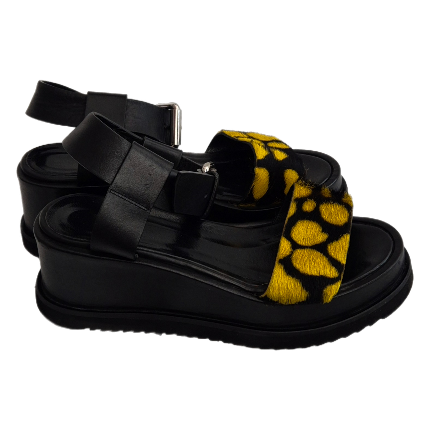 ALEXANDER MCQUEEN sandale, koža i dlaka, 38