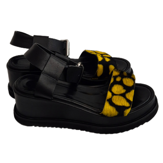 ALEXANDER MCQUEEN sandale, koža i dlaka, 38