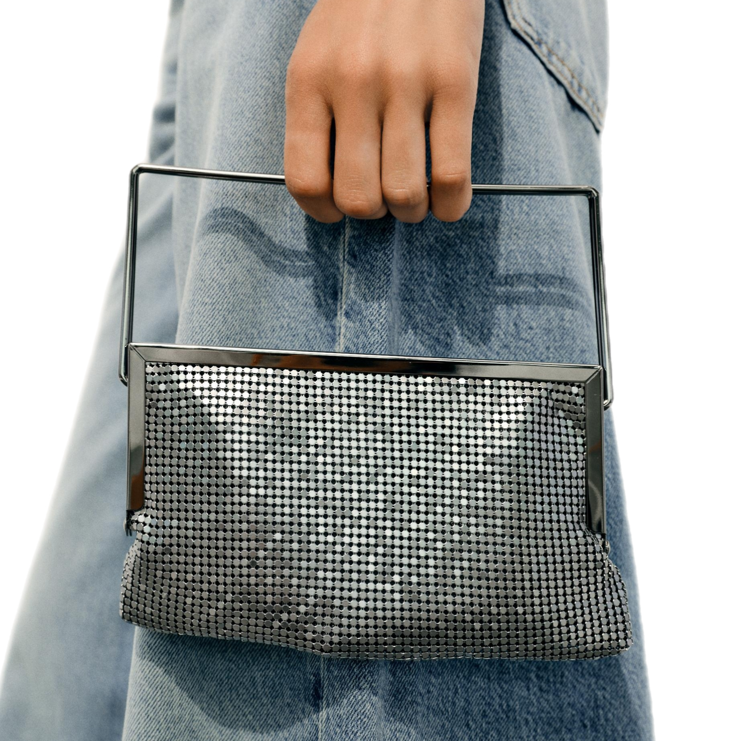 ZARA metalna mesh torba, nova