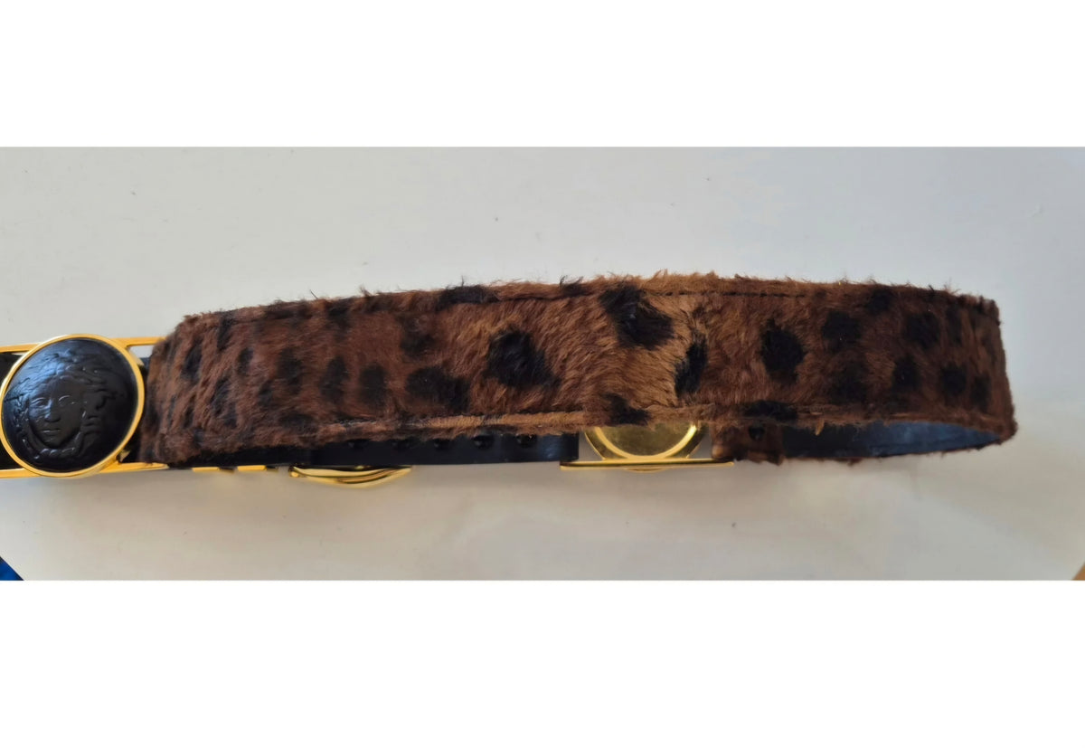 VERSACE (GIANNI VERSACE) vintage remen, koža i imitacija krzna), raritet 🐆🔥