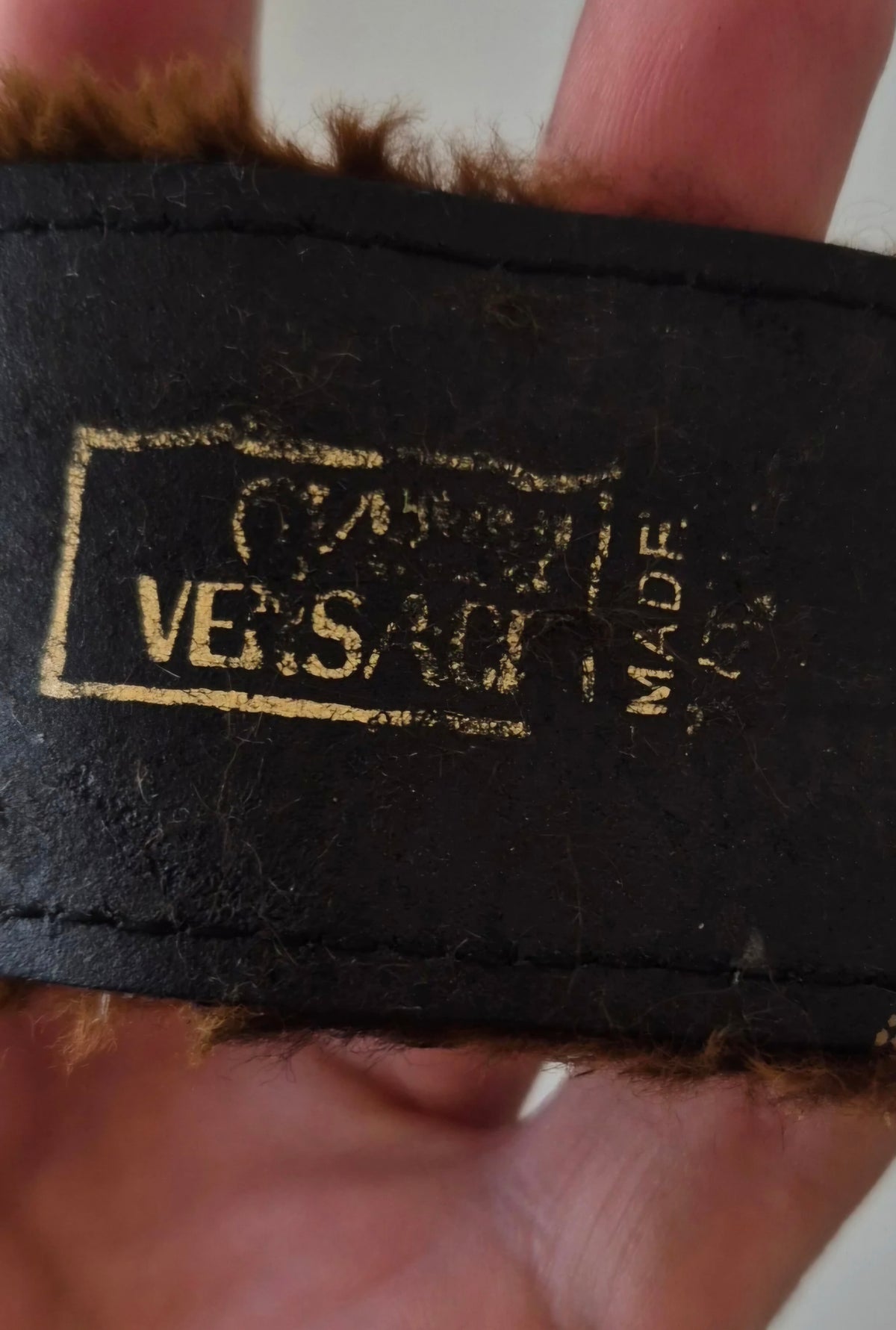 VERSACE (GIANNI VERSACE) vintage remen, koža i imitacija krzna), raritet 🐆🔥